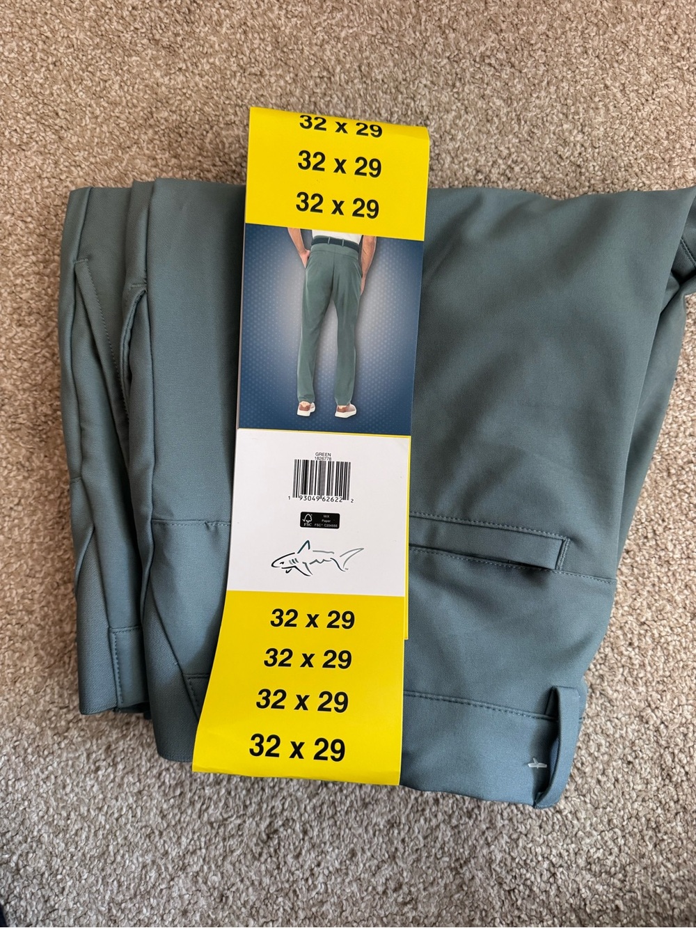 Men's Performance Stretch Pants in Slate Green - Size 32x29